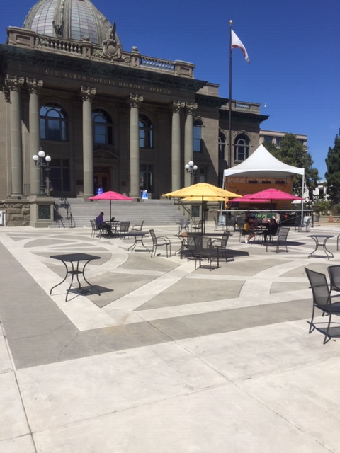 Downtown Redwood City scavenger hunt route context near Courthouse Square